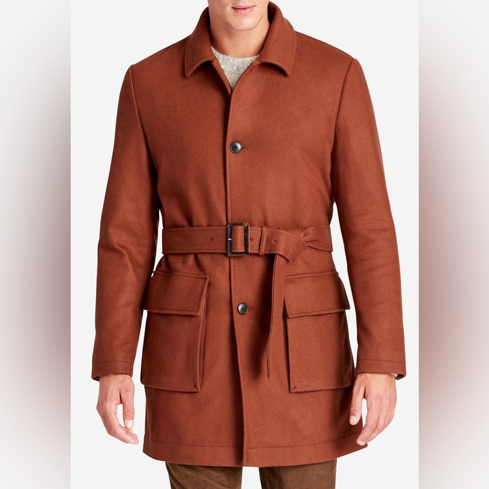 Bonobos Wool Trench, Brown, 38R Slim